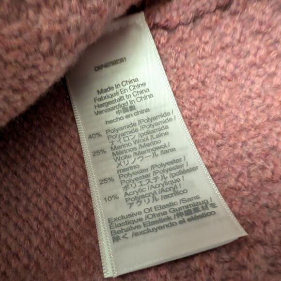 Madewell Sadler Turtleneck Wool Blend Sweater Size Medium Mauve Pink - Picture 4 of 6